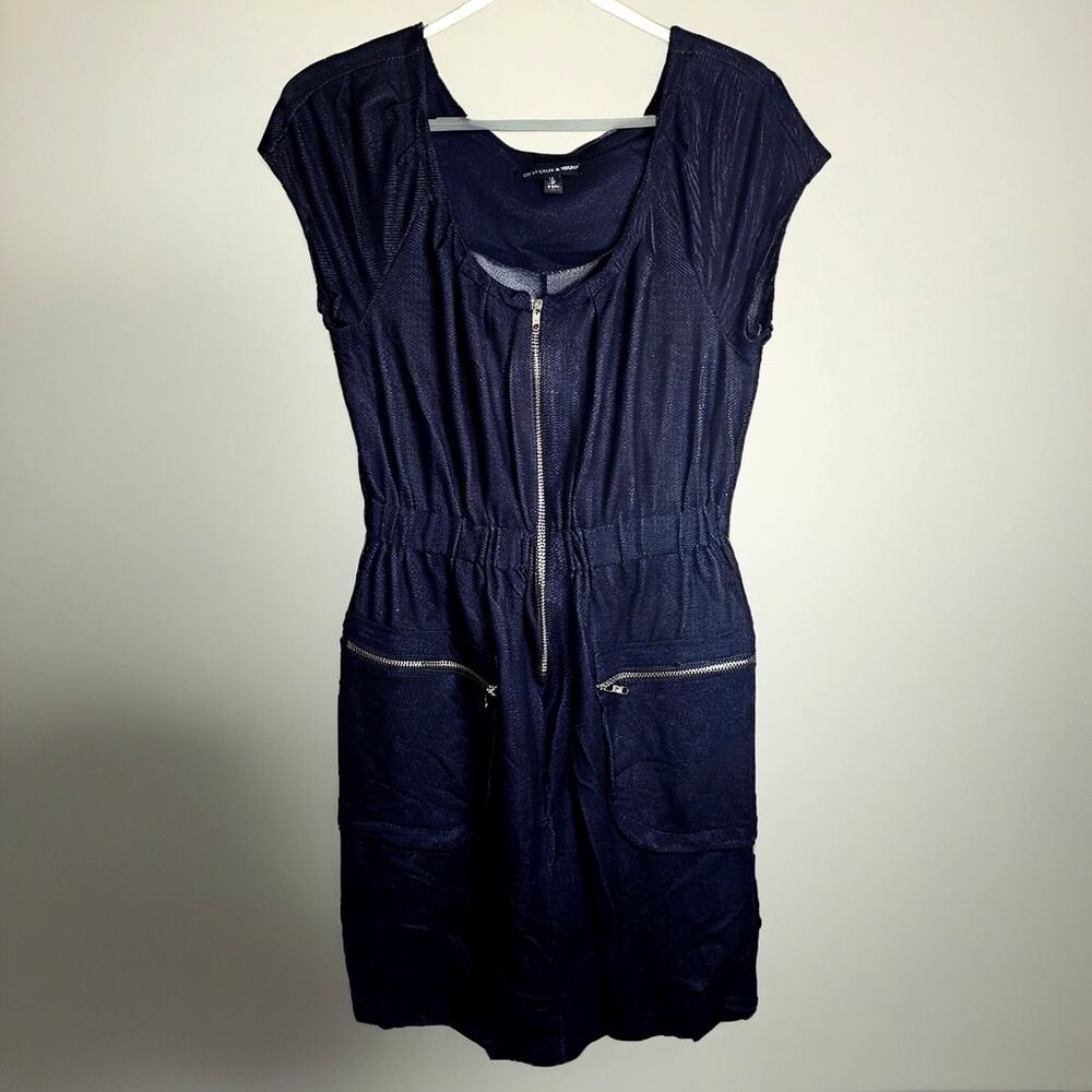 Saint Tropez West Sleeveless Dress with Zippered Pockets Gathered Waist S12